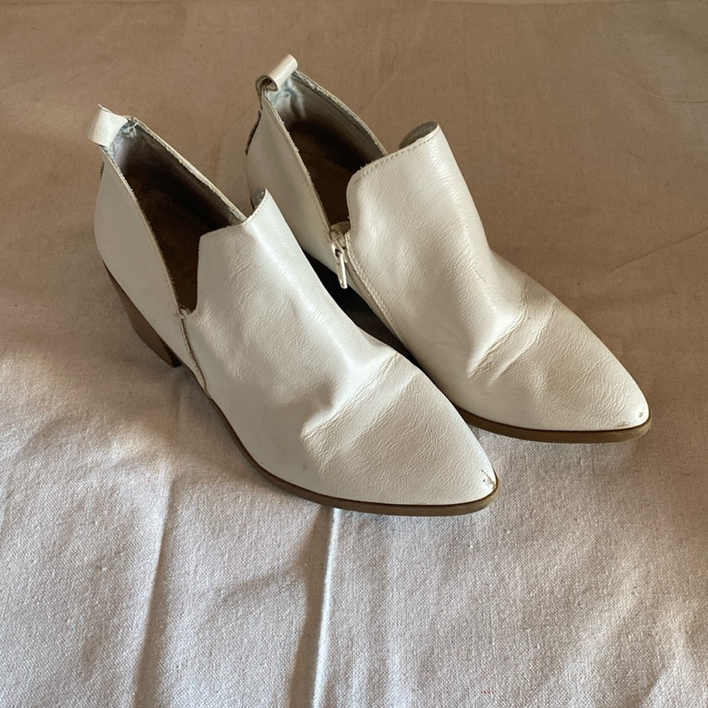 White anklet boots